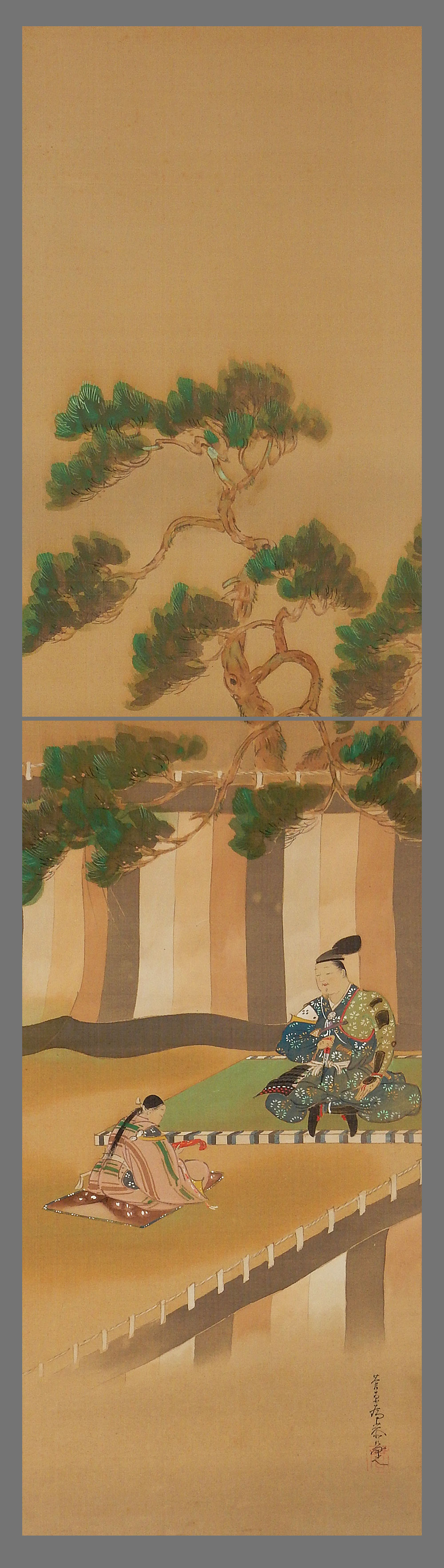 綿谷行四郎 『 鳥図 』 肉筆 絹本 日本画 サイン有 額装 日本画家 岩橋